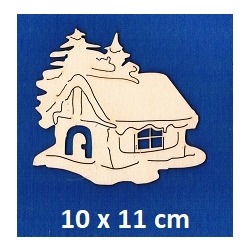 SKLEJKA #3mm Domek 10x11cm chatka, śnieg / 4747
